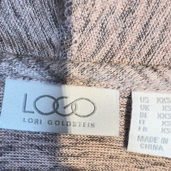 Logo Lori Goldstein Open Wrap Sweater Woman's XXS Sleeveless Heathered Brown QVC - Picture 2 of 12